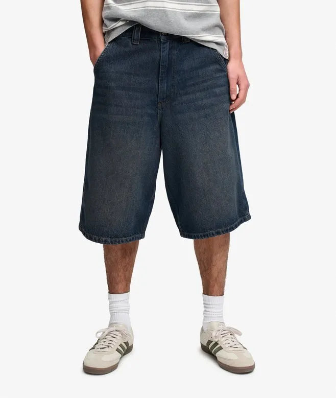Oversized Washed Denim Shorts