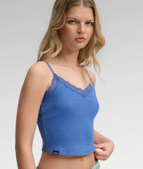 Essential Lace Trim Cropped Cami Top