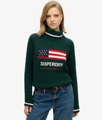 Americana Roll Neck Knit Jumper