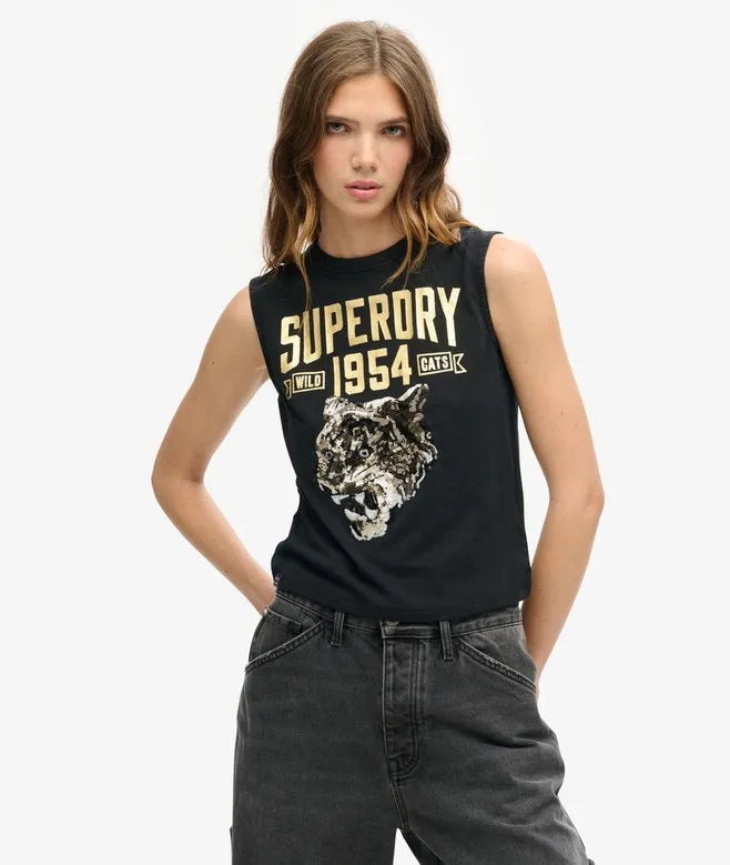 Embellished Archive Fitted Tank Top