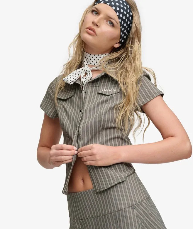 Bench Fitted Stripe Short Sleeve Shirt