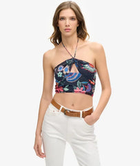 Crop Cut Out Woven Top