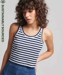 Organic Cotton Vintage Ribbed Crop Vest Top