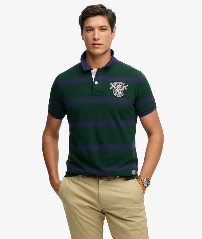 Crest Stripe Polo Shirt