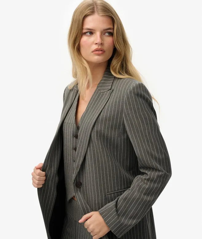 Pinstripe Boyfriend Blazer