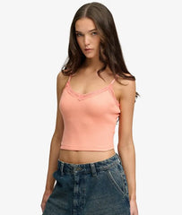 Essential Lace Trim Cropped Cami Top