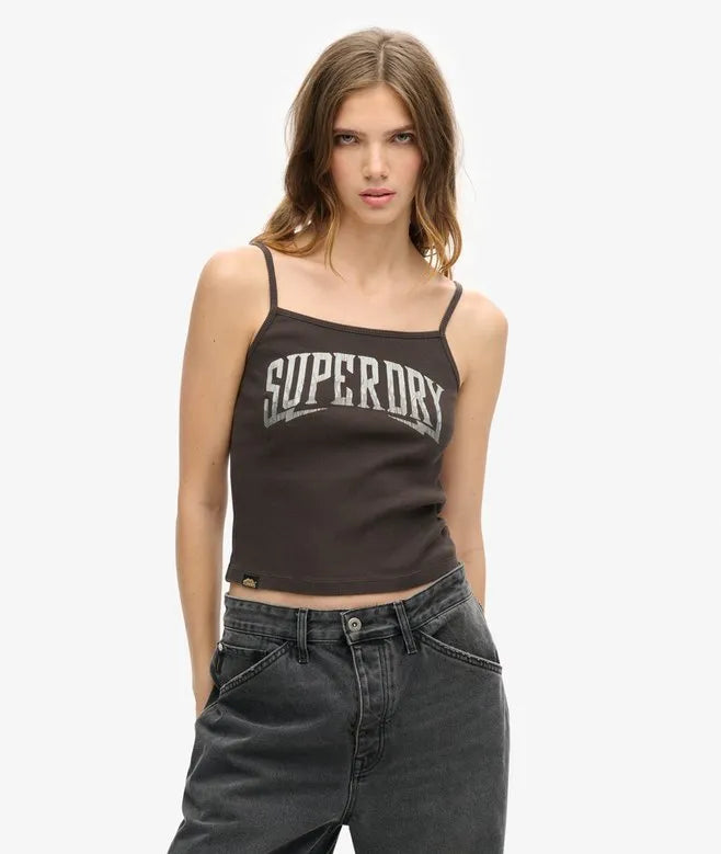 Retro Rocker Graphic Rib Cami Top