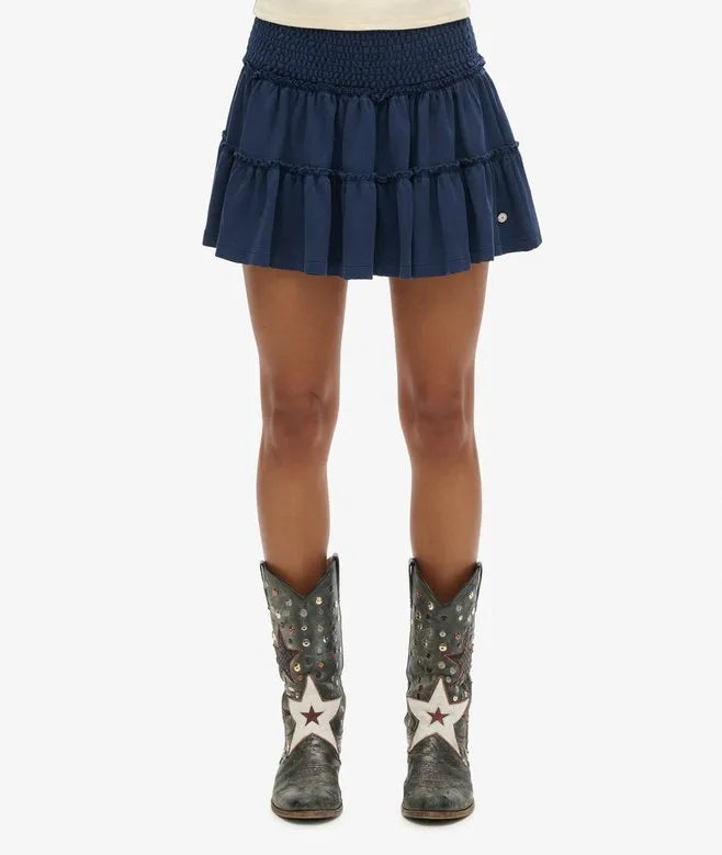 Tiered Jersey Mini Skirt