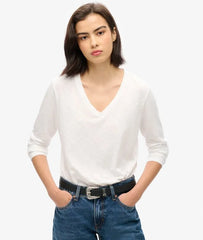 Long Sleeve Jersey V-Neck Top