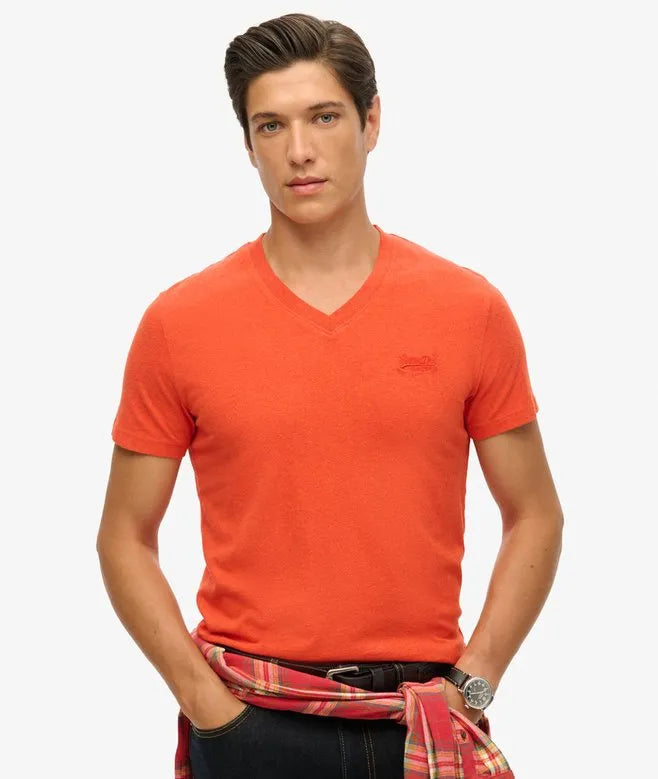 Organic Cotton Essential Logo V Neck T-Shirt