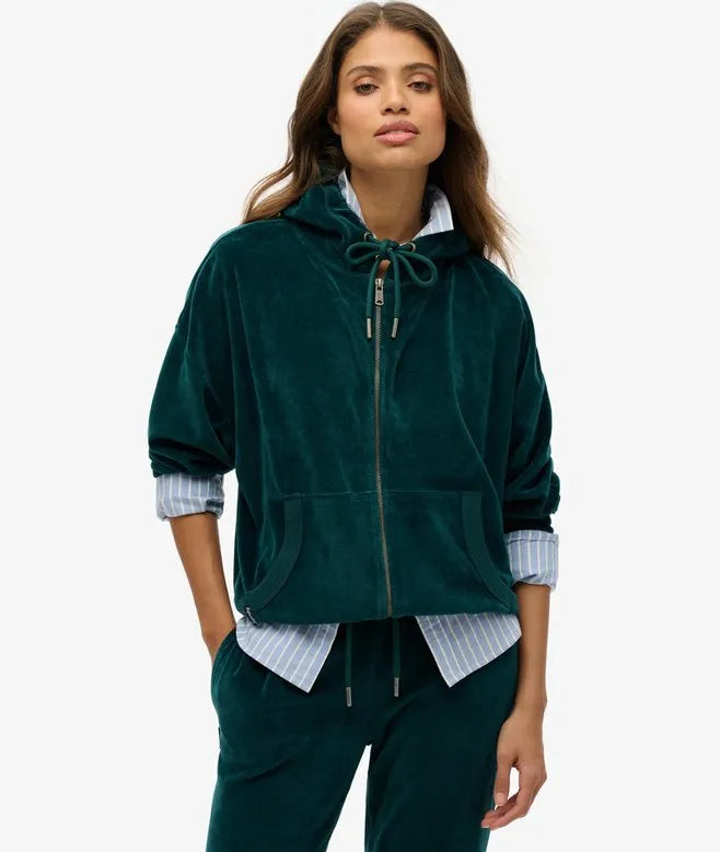 Velour Zip Hoodie