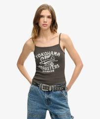 Retro Rocker Graphic Rib Cami Top