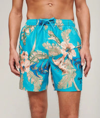 Recycled Hawaiian Print 17-inch Swim Shorts