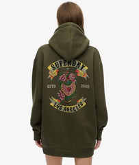 Tattoo Rhinestone Hoodie Dress
