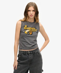 Retro Embellished Slim Vest Top