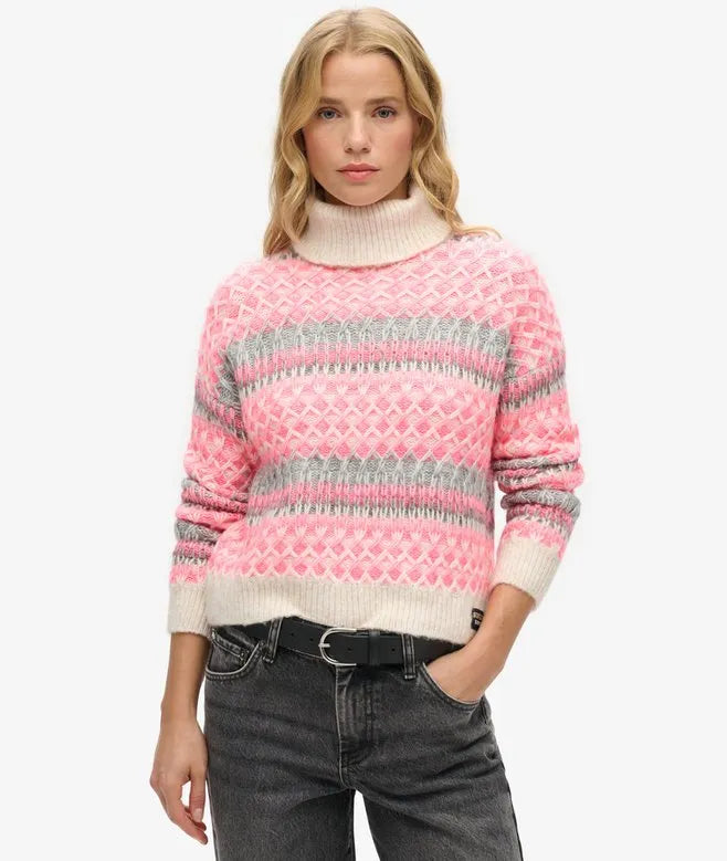 Roll Neck Crop Knit Jumper