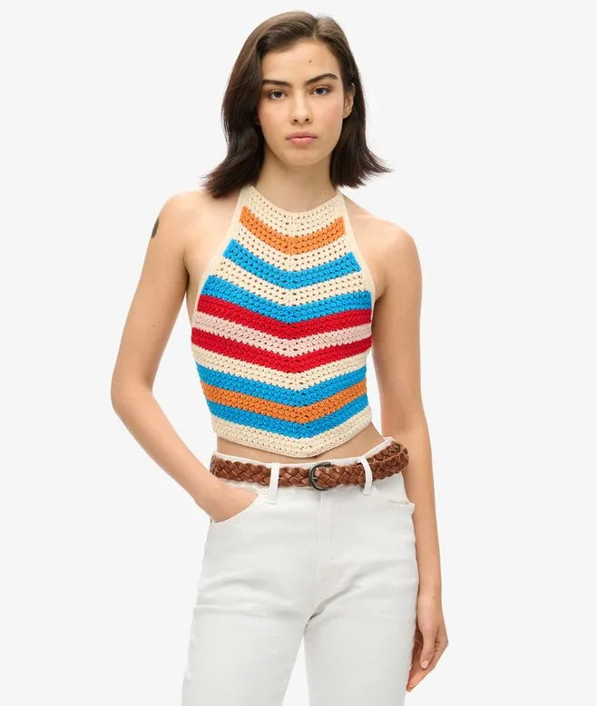 Hanky Hem Halter Crochet Top