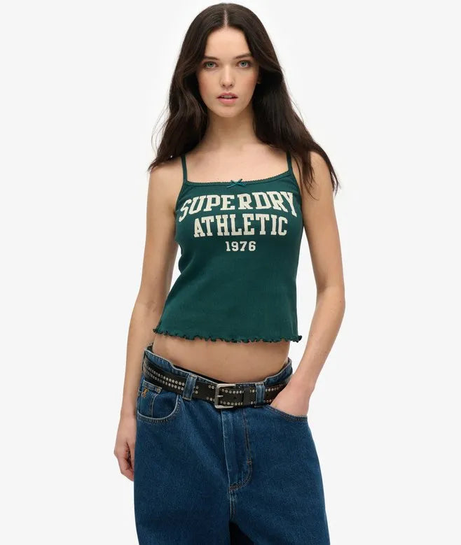Athletic Essentials Graphic Pointelle Cami Top