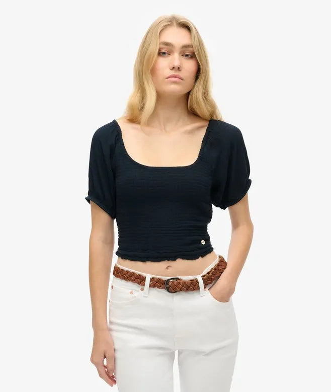 Smocked Woven Top
