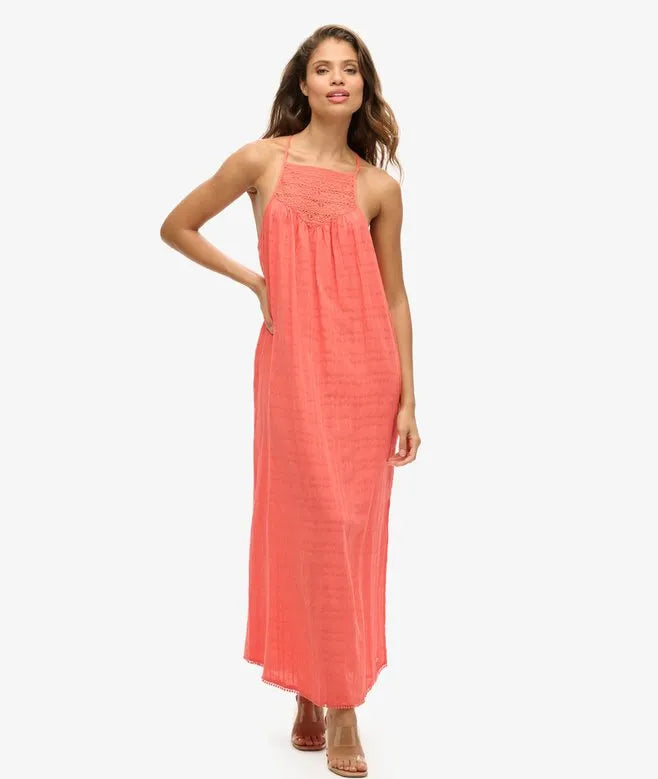 Lace Halter Maxi Beach Dress
