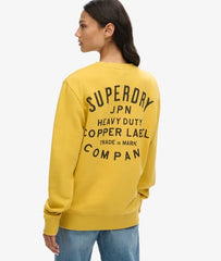 Oversized Copper Label Graphic Crew Sweatshirt
