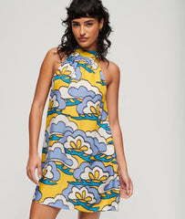 High Neck Sleeveless Mini Dress