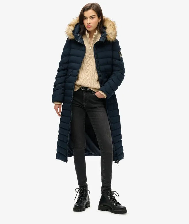 Fuji Faux Fur Hooded Longline Jacket