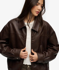 Collared Oversized Bomber Jacket