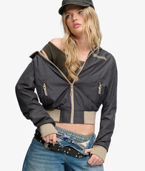 Bench Hooded Shell Bomber Jacket