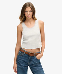 Organic Cotton Vintage Lace Trim Vest
