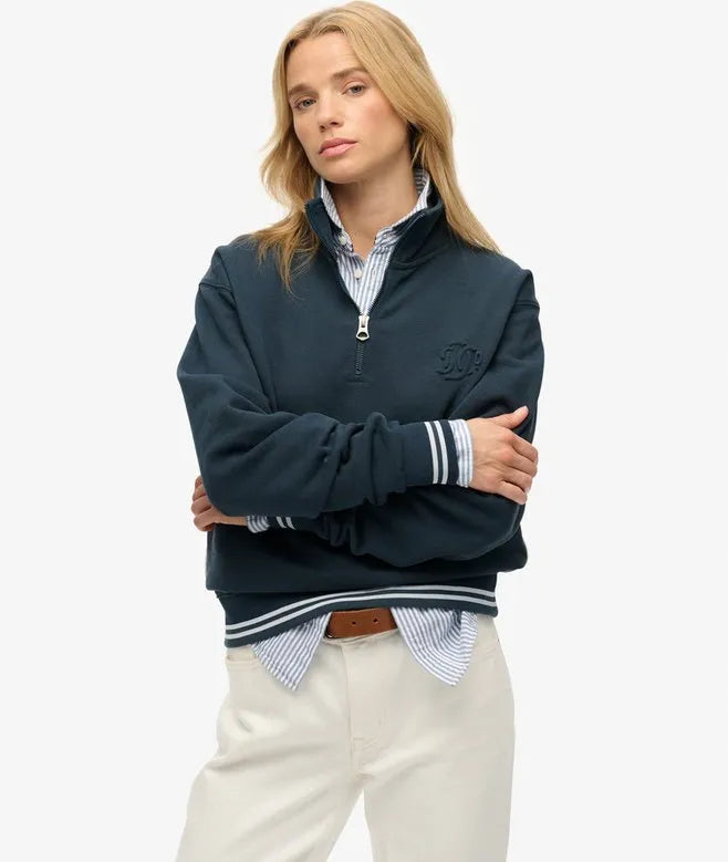 Country Club Embossed Half-Zip Jumper