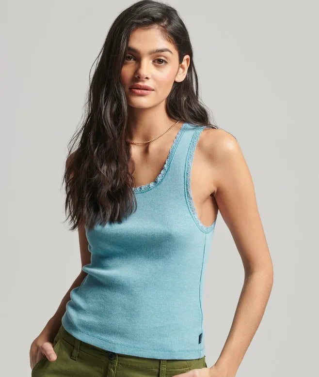 Athletic Essentials Lace Trim Vest Top