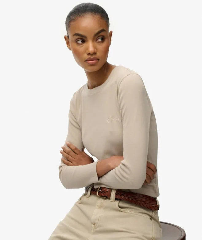 Athletic Essentials Logo Garment Dyed Ribbed Top