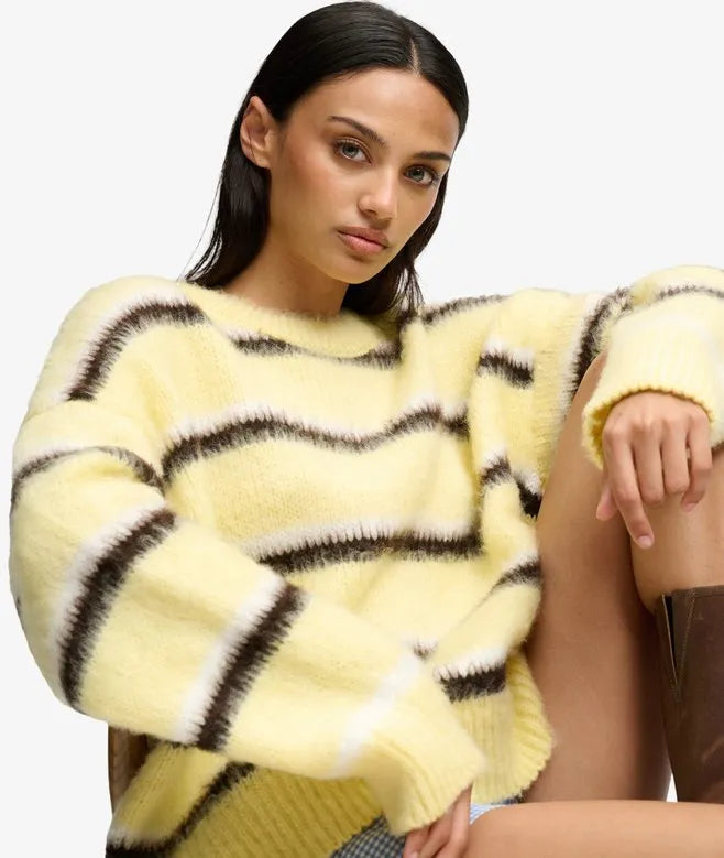 Slouchy Brushed Stripe Knit Jumper