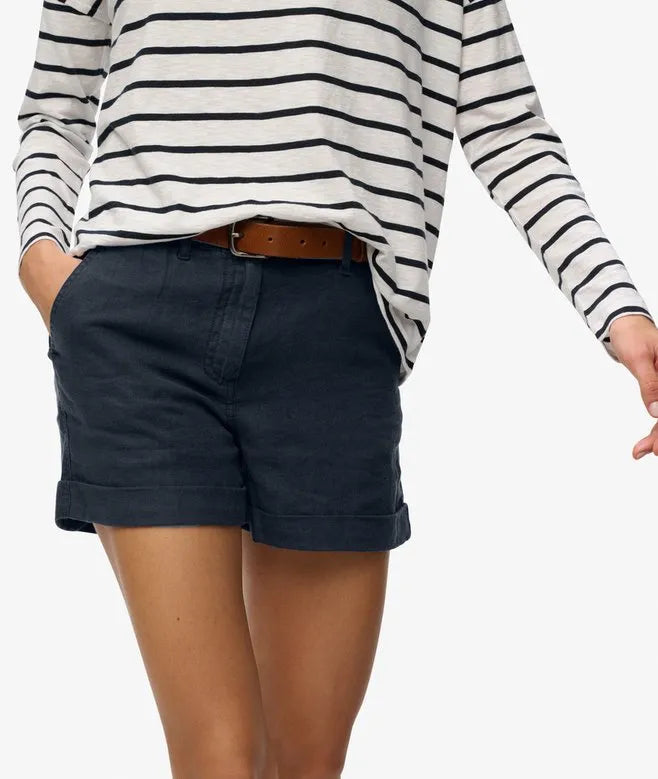 Mid Rise Linen Shorts