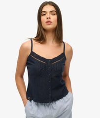 Lace Button Through Cami Top