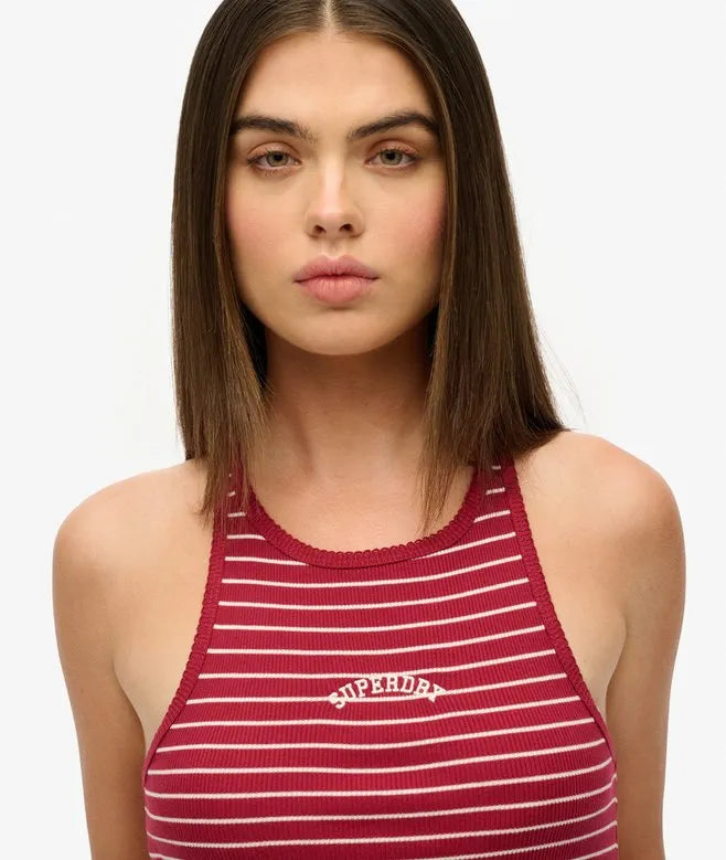 Essential Logo Striped Racer Vest Top