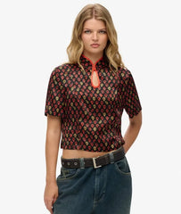 Mandarin Jacquard Top