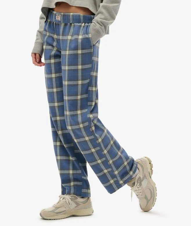 Cotton Check Elastic Trousers