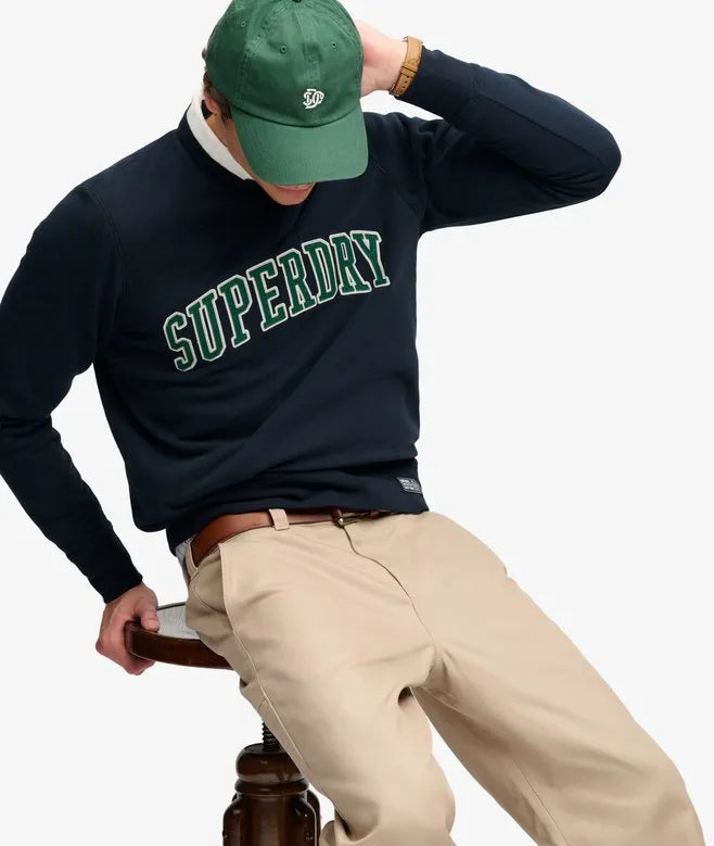 Athletic Applique Relaxed Crew Sweatshirt