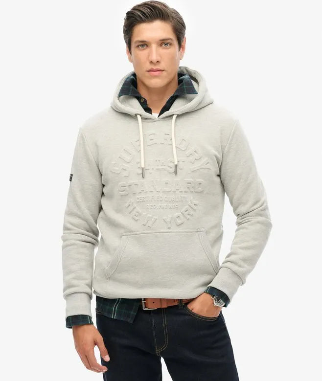 Embossed Logo Graphic Hoodie
