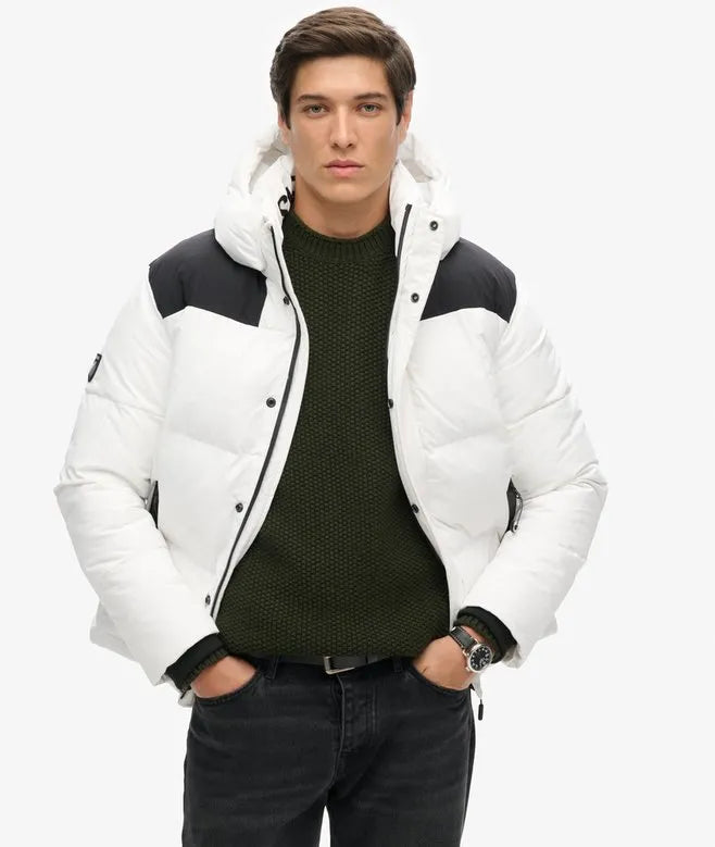 Hooded Box Quilt Puffer Jacket