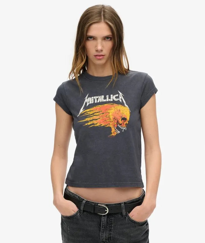 Metallica x Superdry Cap Sleeve Band T-Shirt