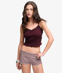 Essential Lace Trim Cropped Cami Top