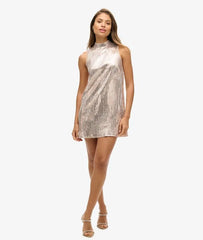 Sleeveless Sequin A Line Mini Dress