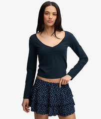 Athletic Essential Gathered Long Sleeve Top