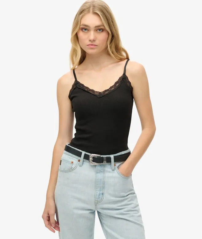 Athletic Essential Lace Trim Cami Top