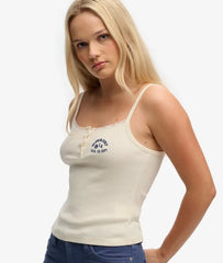 Athletic Essentials Embroidered Button Cami Top