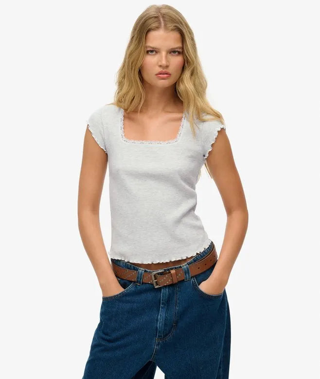 Essential Square Neck Short Sleeve T-Shirt