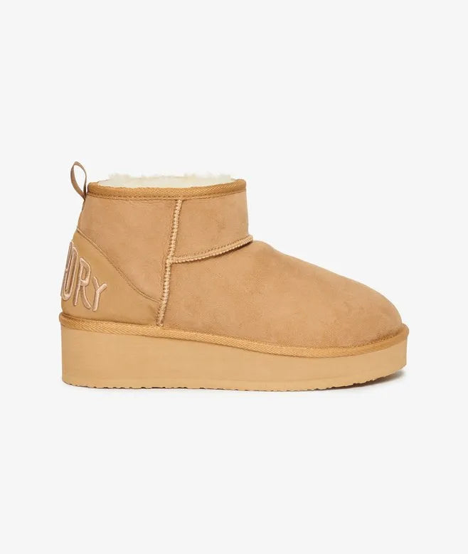 Suede Sherpa Platform Boots